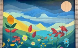 创意涂鸦墙绘画图片，创意涂鸦墙绘画图片线条