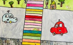 斑马线创意儿童画，斑马线绘画