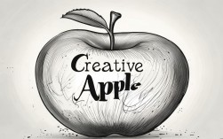 创意素描苹果