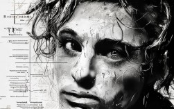 黑白创意人物绘画