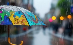 创意美术雨，创意美术雨伞画