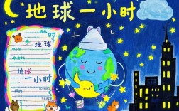 地球一小时创意绘画，地球一小时绘画作品