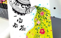 泡茶创意画，泡茶创意设计