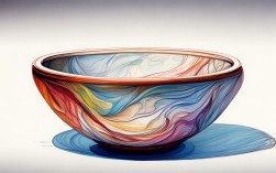 线描创意画，线描创意画碗