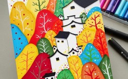 颜色丰富的创意画