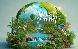 世界地球日环保创意画