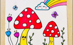 蘑菇设计创意画，蘑菇设计创意画图片