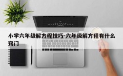 小学六年级解方程技巧-六年级解方程有什么窍门