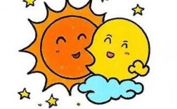 星星月亮太阳创意画，星星月亮太阳简笔画