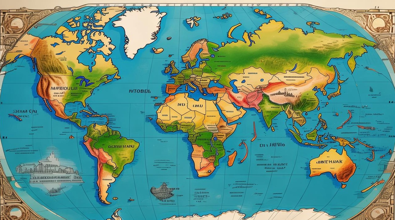 如何用手绘世界地图创意探索全球艺术视角？-图2