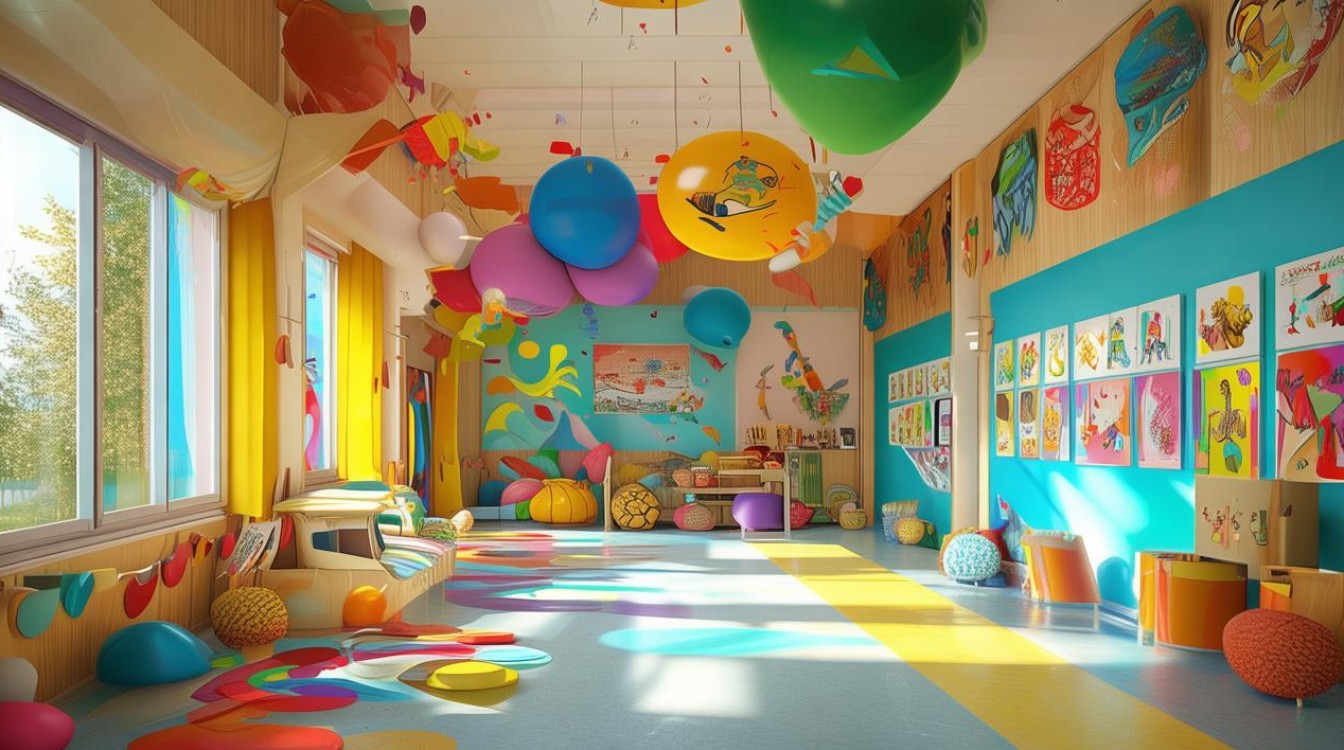 如何设计幼儿园大厅创意效果图实现童趣与功能并存？-图1