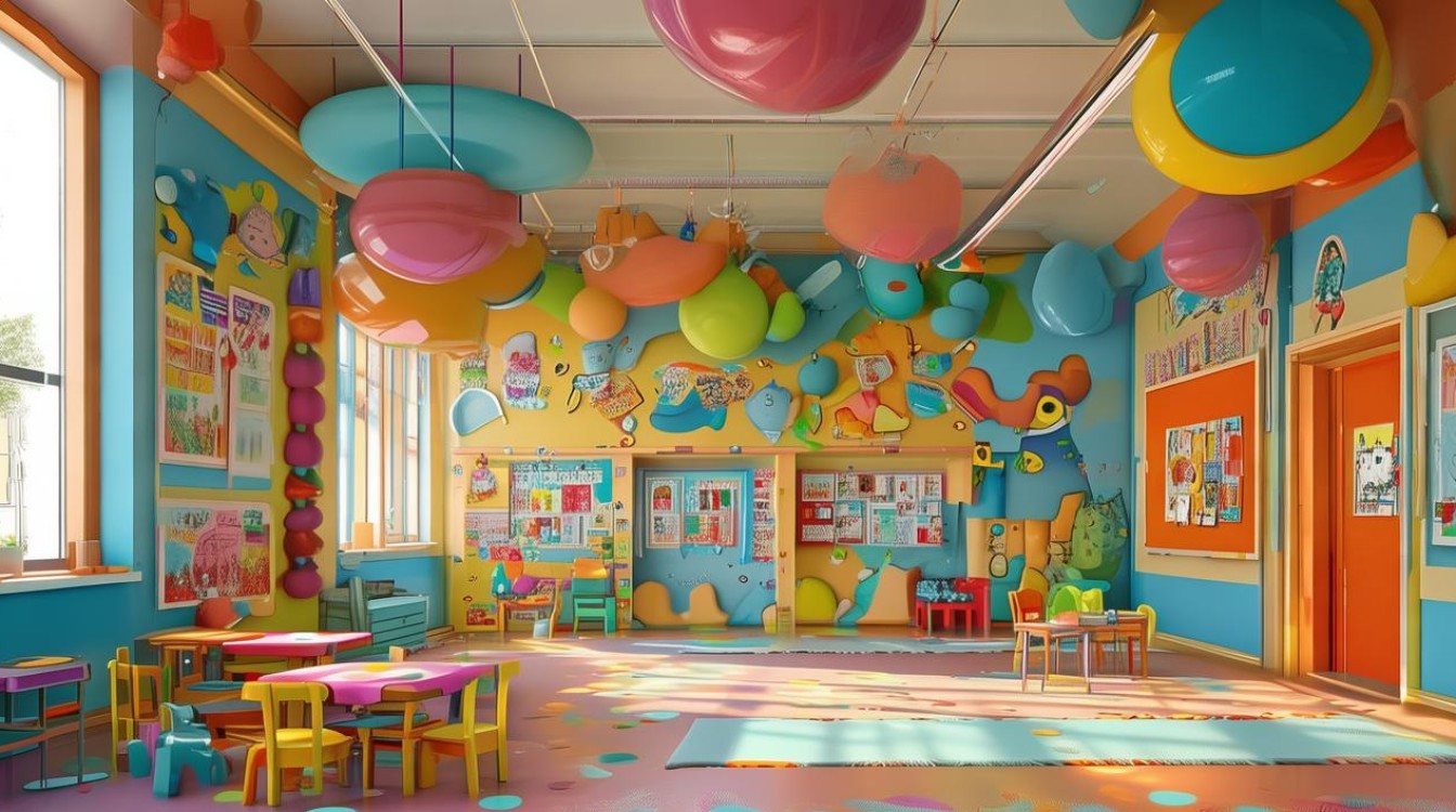 如何设计幼儿园大厅创意效果图实现童趣与功能并存？-图2