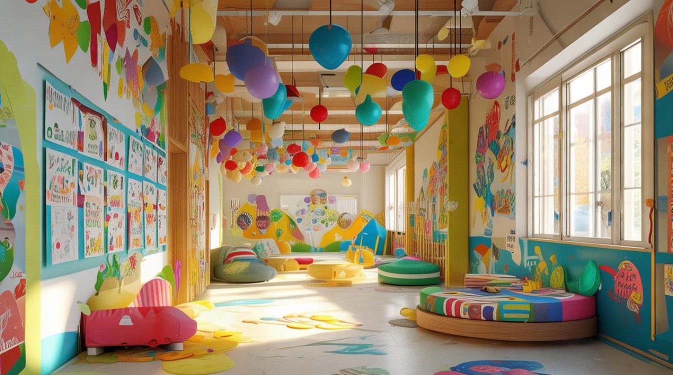 如何设计幼儿园大厅创意效果图实现童趣与功能并存？-图3