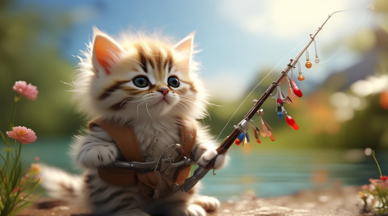 小猫咪钓鱼创意画怎么画?简单步骤教程在这里-图1 小猫咪钓鱼创意画怎么画?简单步骤教程在这里-图1