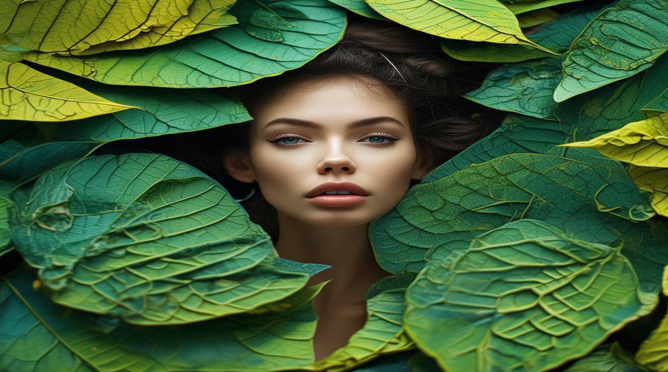 创意树叶画美女爆火!AI还是手工?30秒揭秘!-图1 创意树叶画美女爆火!AI还是手工?30秒揭秘!-图1