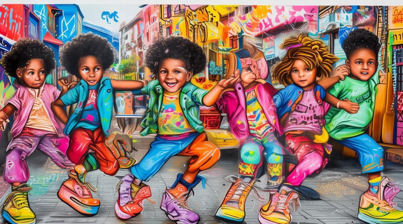 2025街舞创意儿童画火了？这些图片怎么这么潮？-图1
