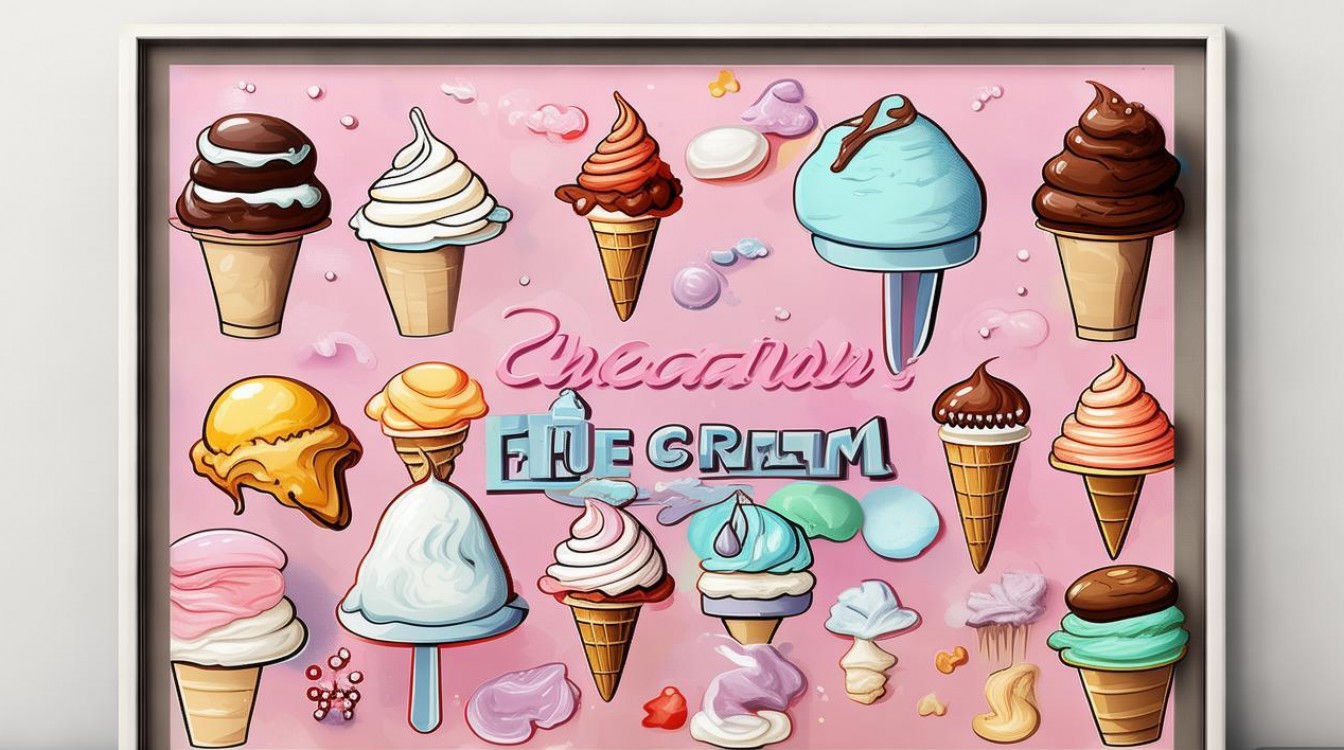 冰淇淋创意海报手绘-图1