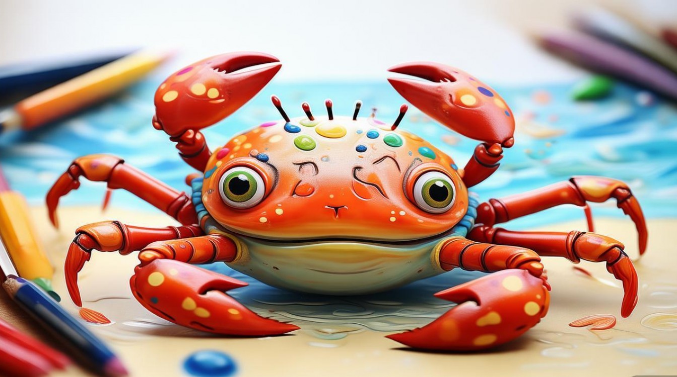 螃蟹创意画儿童-图1