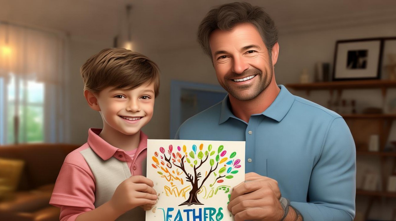 父亲节创意画小学生-图1