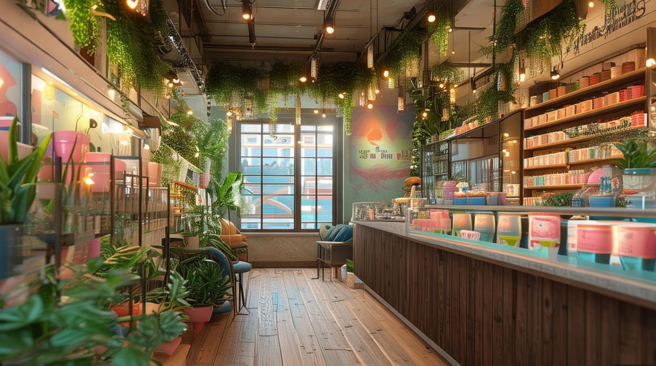 2025奶茶店创意小清新装修效果图,这样设计能火吗?-图1 2025奶茶店创意小清新装修效果图,这样设计能火吗?-图1
