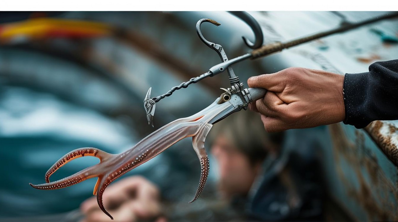 鱿鱼挂钩技巧2025最新，怎么防跑鱼？钩多大最合适？-图1