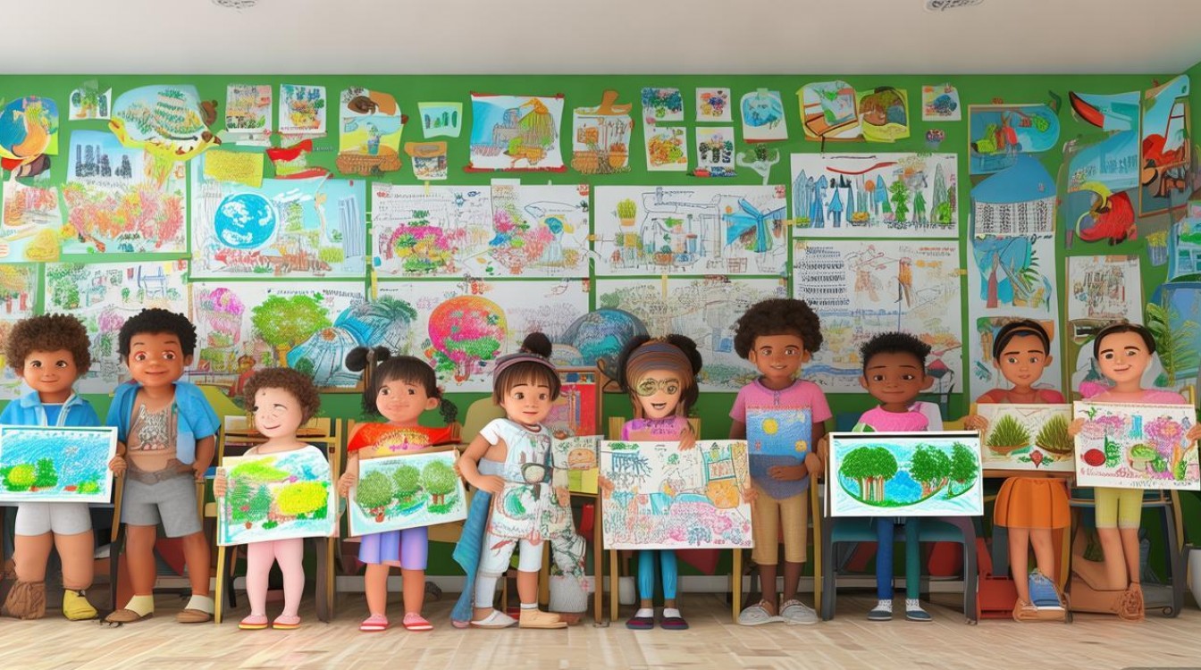 幼儿园保护地球创意画-图1