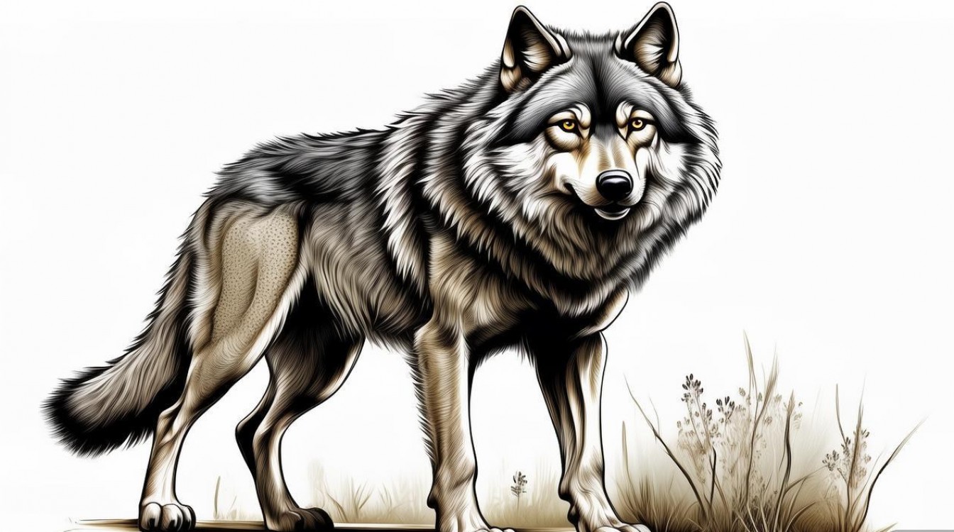 狼手绘创意-图1