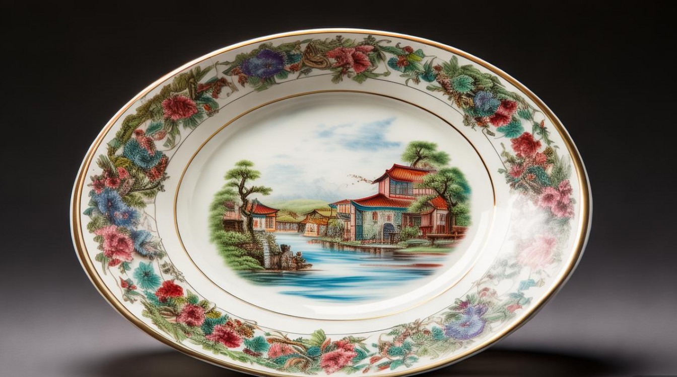 创意瓷盘画-图1