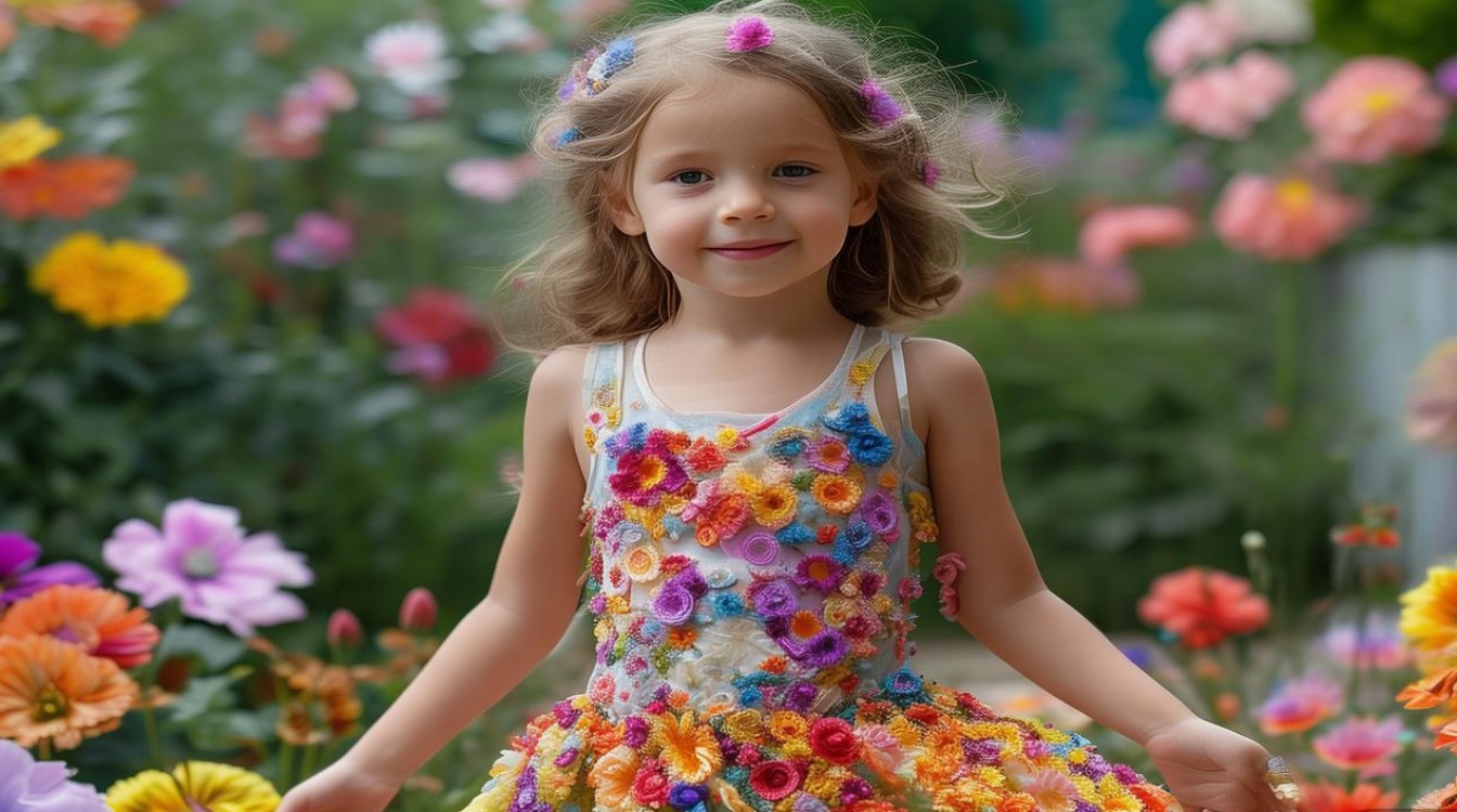 花瓣裙子女孩创意画，灵感从何而来？-图1