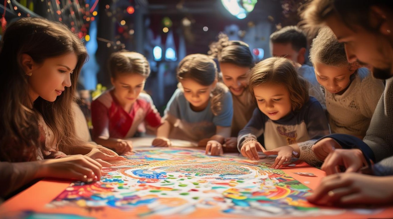 国庆亲子创意画-图1