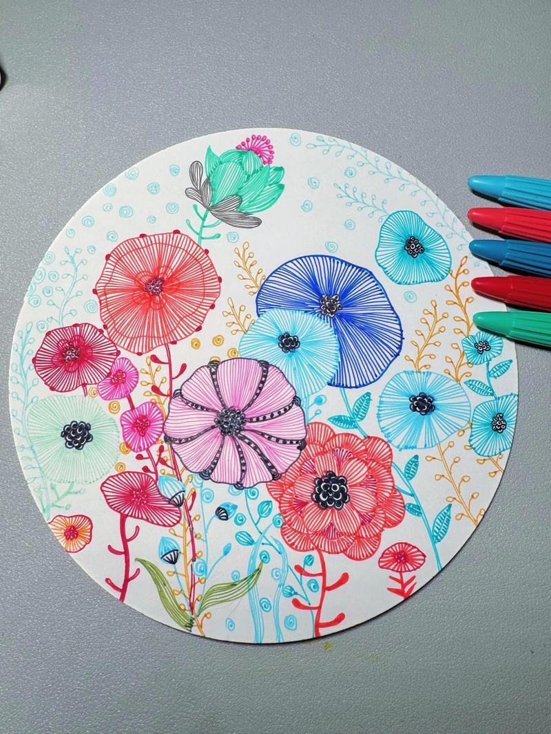 花创意线描-图3