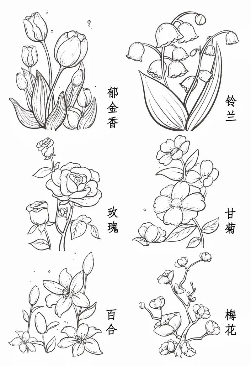 花创意线描-图2