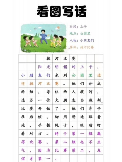 拔河比赛如何写好看图写话？-图2