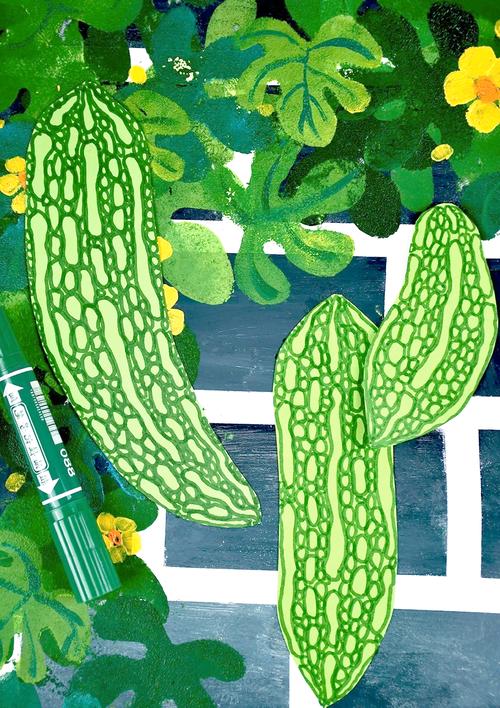 绿色创意儿童画-图1