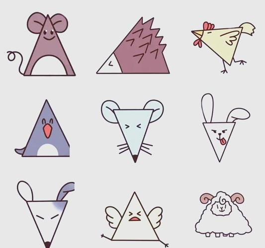 三角形加一笔图形创意，三角形加一笔图案-图2