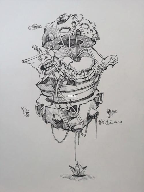 简单黑白创意画-图3