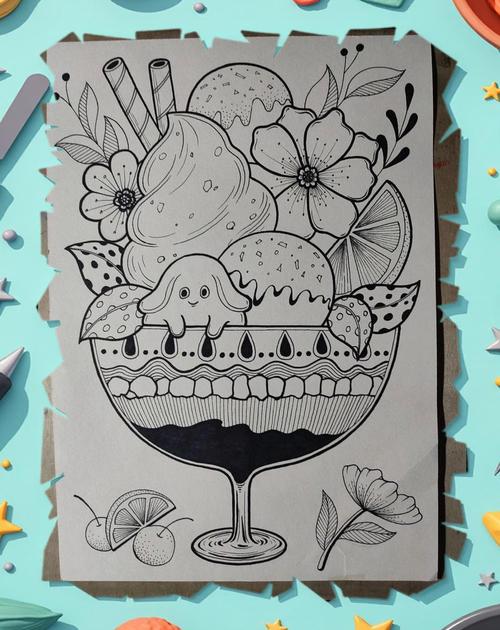 简单黑白创意画-图1