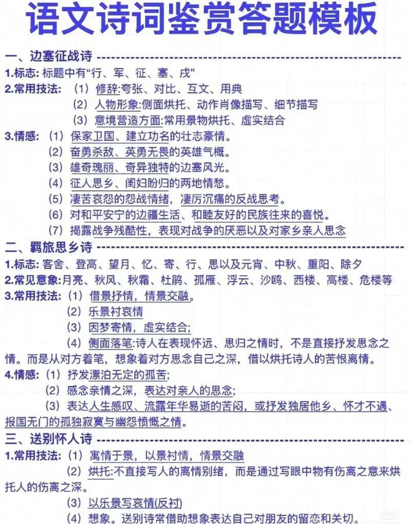 诗歌鉴赏答题技巧，诗歌鉴赏答题技巧及套路-图1