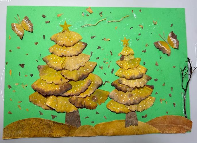 有创意的树，有创意的树叶贴画-图2