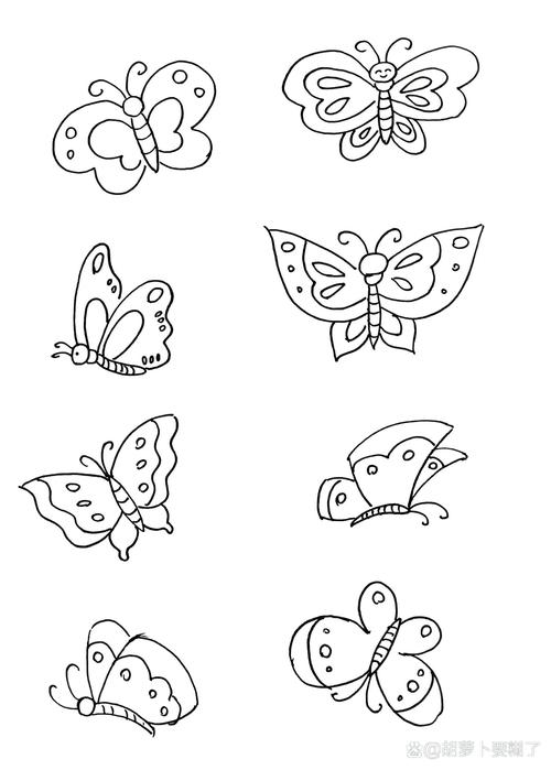 创意简笔画蝴蝶-图1