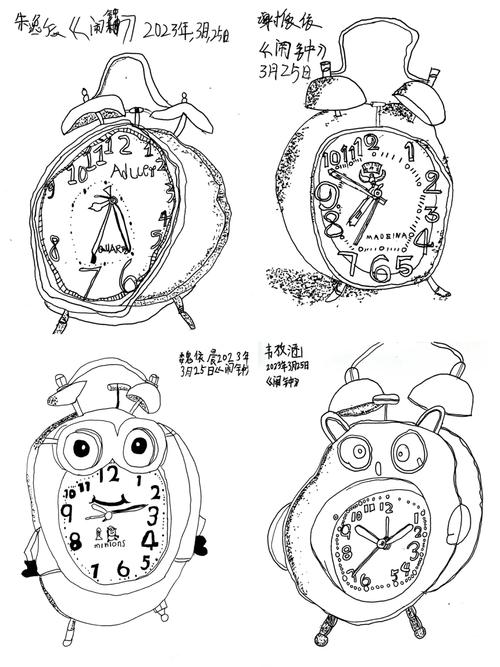 创意线描闹钟，如何画出时间艺术感？-图1