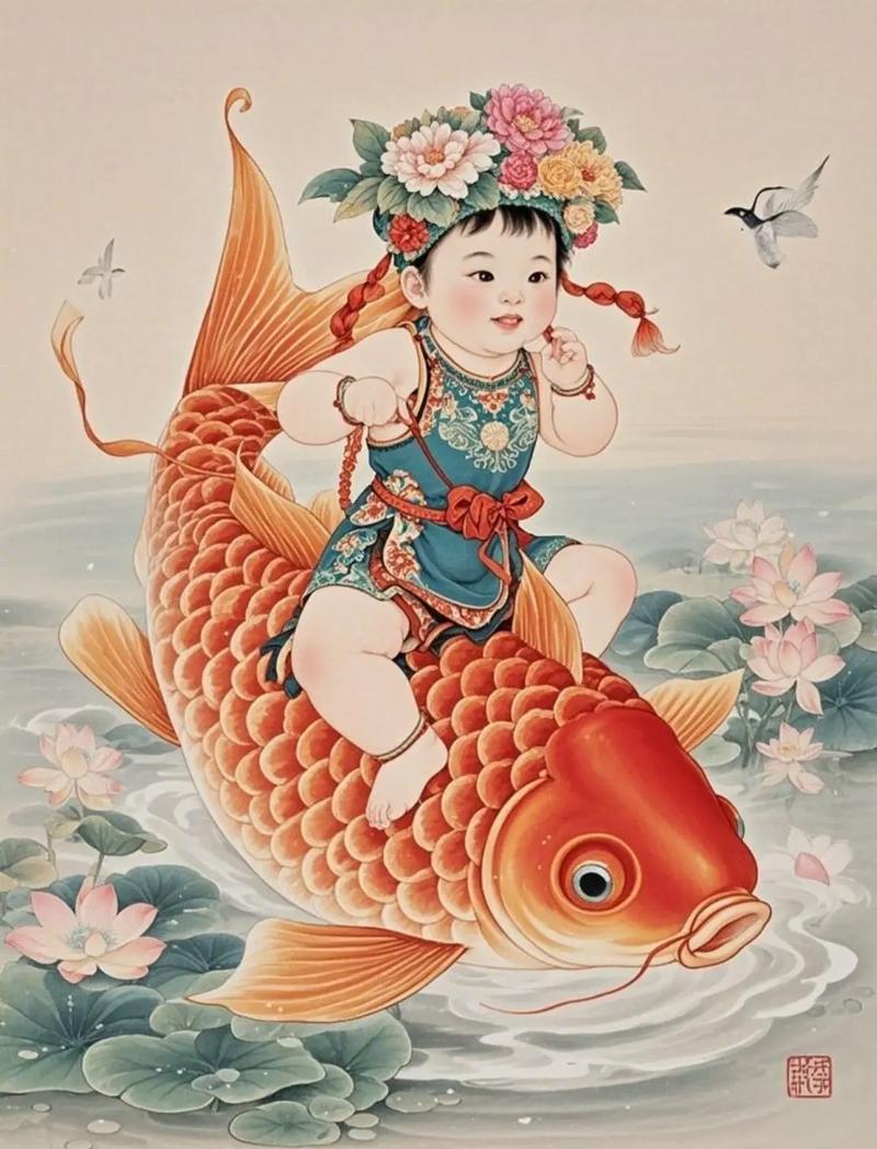 年画娃娃创意画，年画娃娃创意画图片-图1