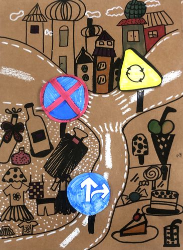 十字路口创意画-图2