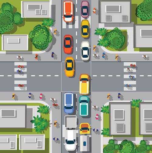 十字路口创意画-图1