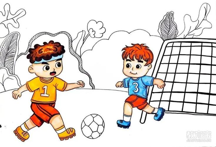 踢足球儿童创意画，踢足球儿童创意画图片大全-图3