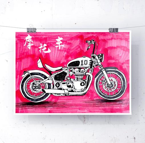 创意摩托画-图1