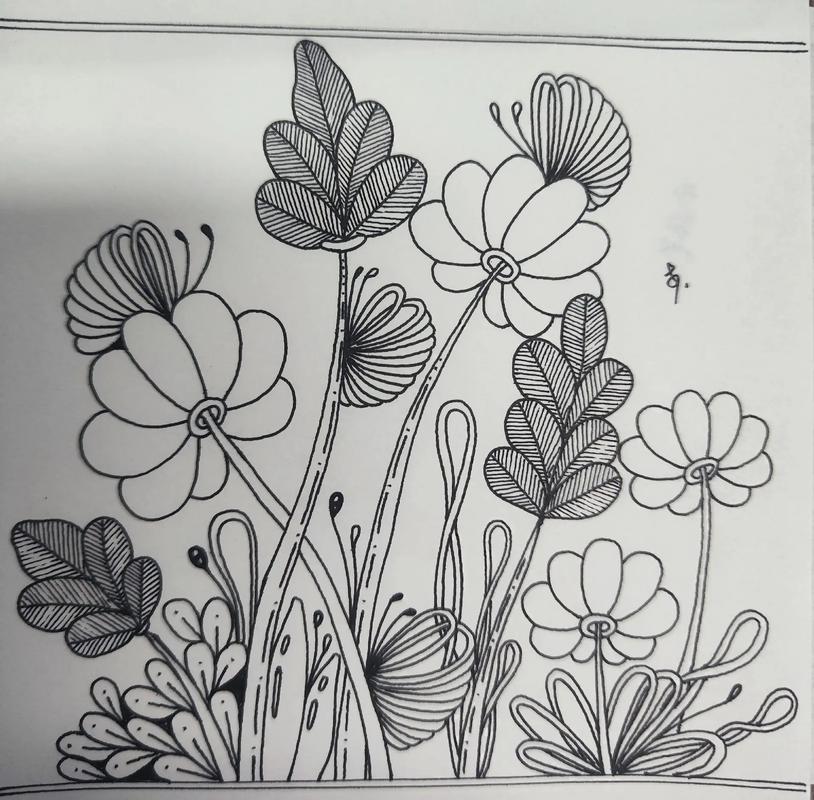 黑白手绘创意画-图1