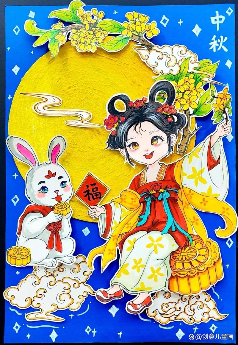 中秋节创意儿童画-图2