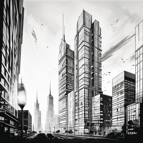 黑白创意画里的建筑，藏着什么巧思？-图1