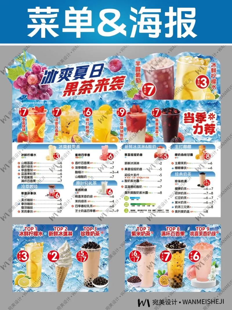 创意奶茶菜单模板如何设计更吸睛？-图3